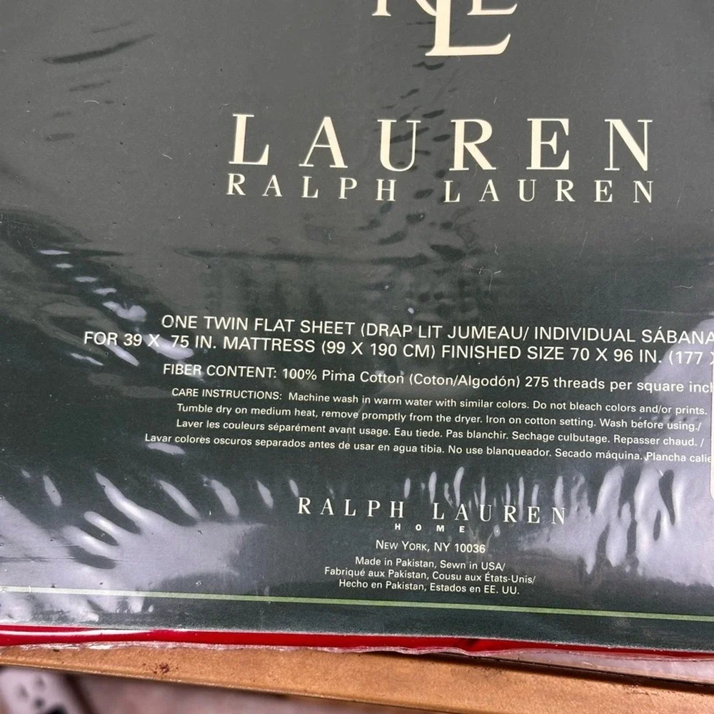 Lauren Ralph Lauren twin flat Regatta Red deadstock‎ sheet